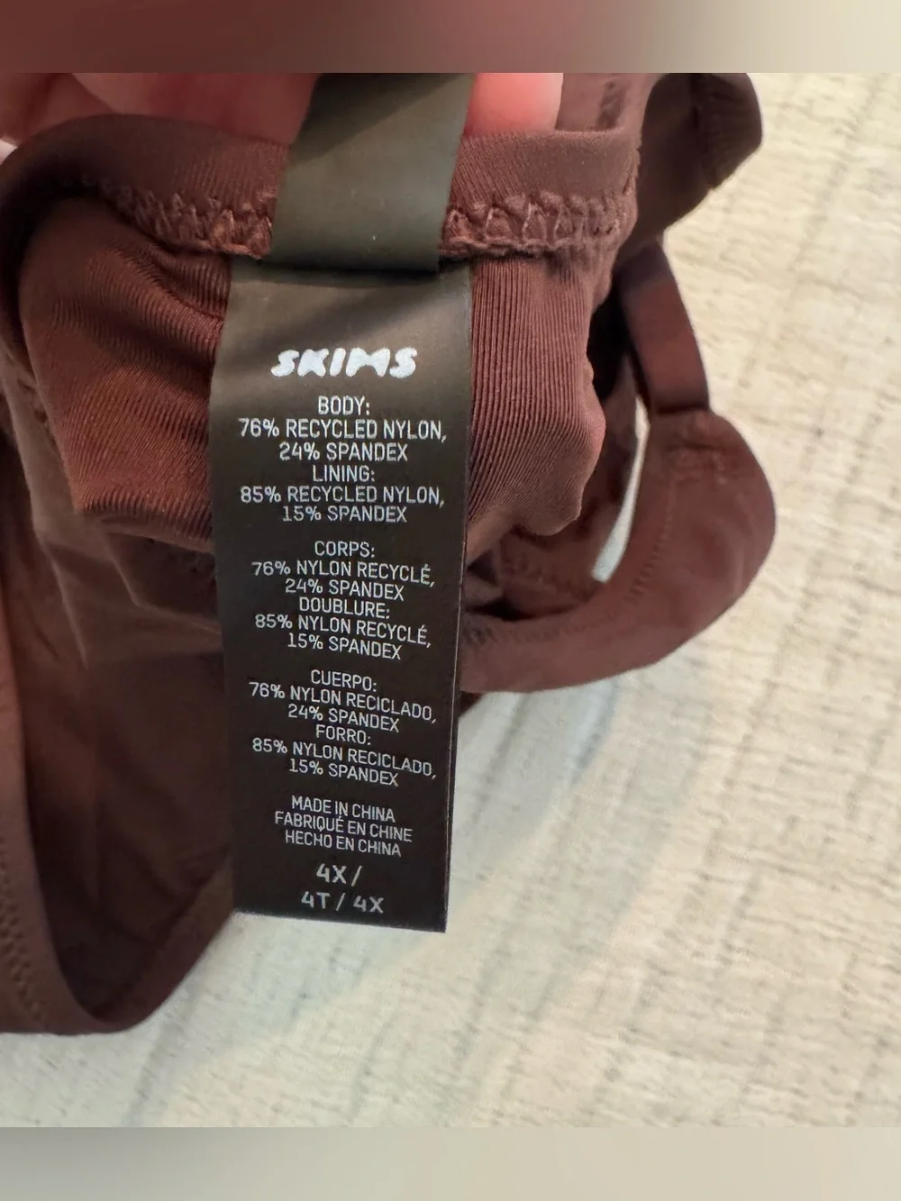 Skims Swim One Piece Brown size 4x